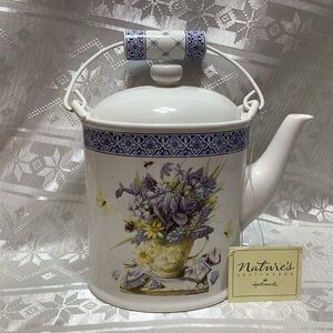 Hallmark Teapot Watering Can Marjolein Bastin Collaboration Floral Ceramic